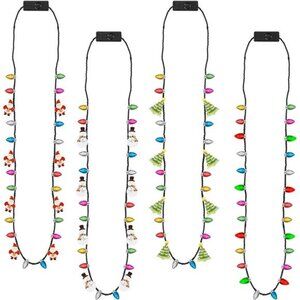 4PCS Light-Up Christmas Necklace Set - Glowing Bulb